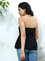 Off-Shoulder Scuba Peplum Top