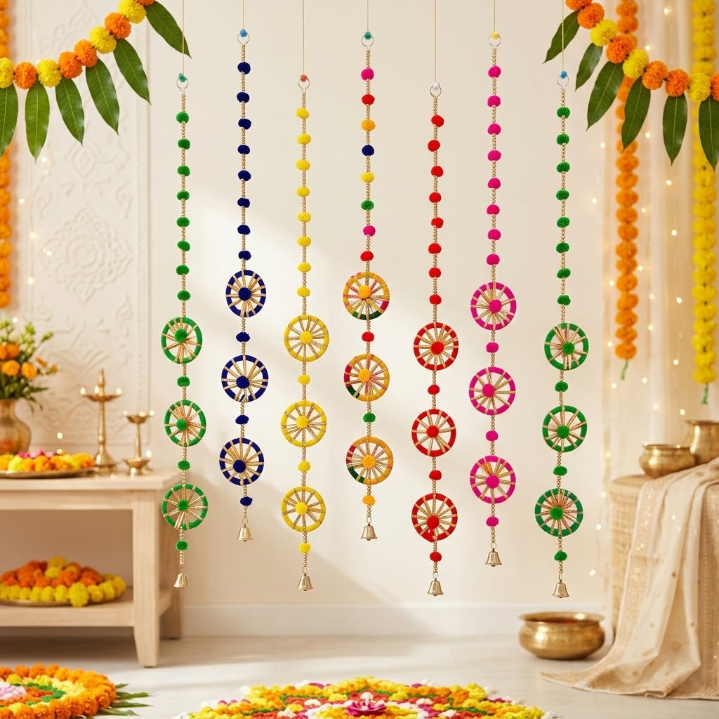 Door Toran Hanging Decoration for Diwali Festival - Pack of 6