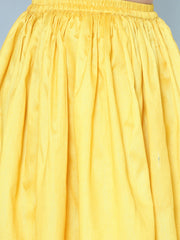 Girls Pink Embroidered Choli Yellow Ready to Wear Lehenga With Dupatta