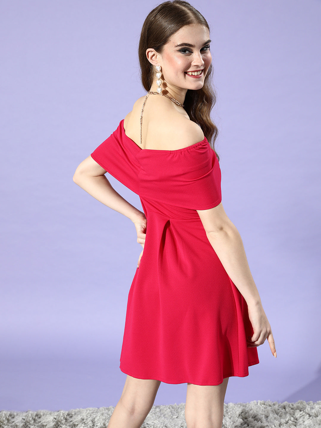 Solid Off-Shoulder Dress
