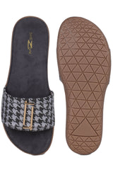 Casual Black One Toe Flats Round Toe Slip-On Flats