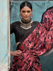 Women's Crepe Printed Designer Saree With Blouse Piece