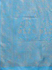 Graceful Cream and Navy Blue Silk Saree – Traditional Elegance with Royal Charm