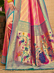 Elegant Kanjivaram Silk Saree with Rich Zari Work and Peacock Pallu | Traditional Bridal and Festive Wear