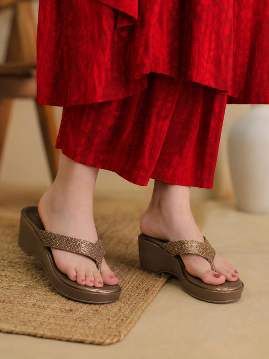 Casual Fashion Open Back Wedge Sandals 2.5 inches Heels