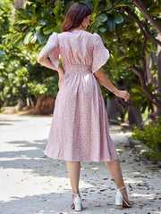 Peach-Coloured Midi Dress
