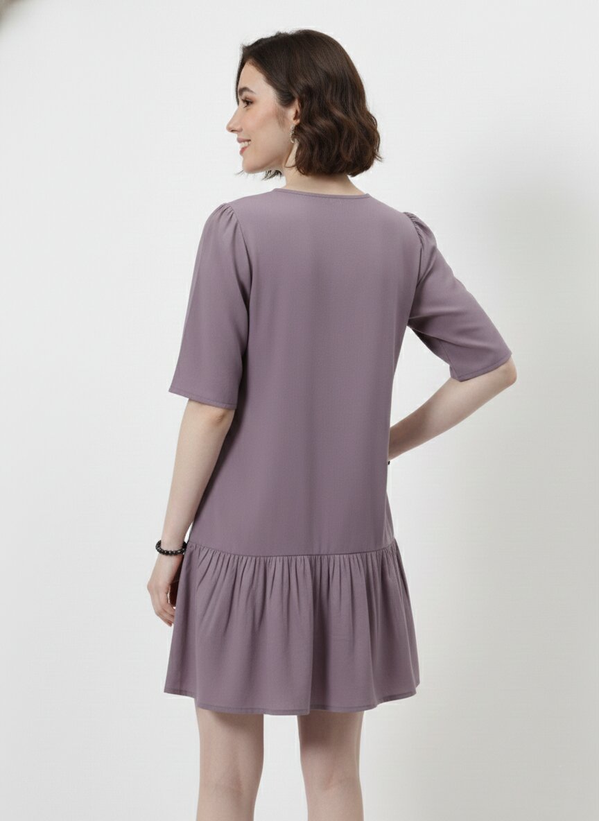 Floral Embroidered Mini Dress-ADR-19728B