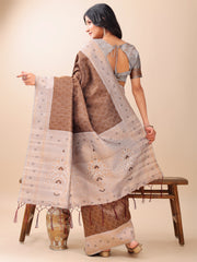 Graceful Blue & Beige Lichi Silk Saree with Elegant Woven Pallu – Timeless Beauty for Every Occasion