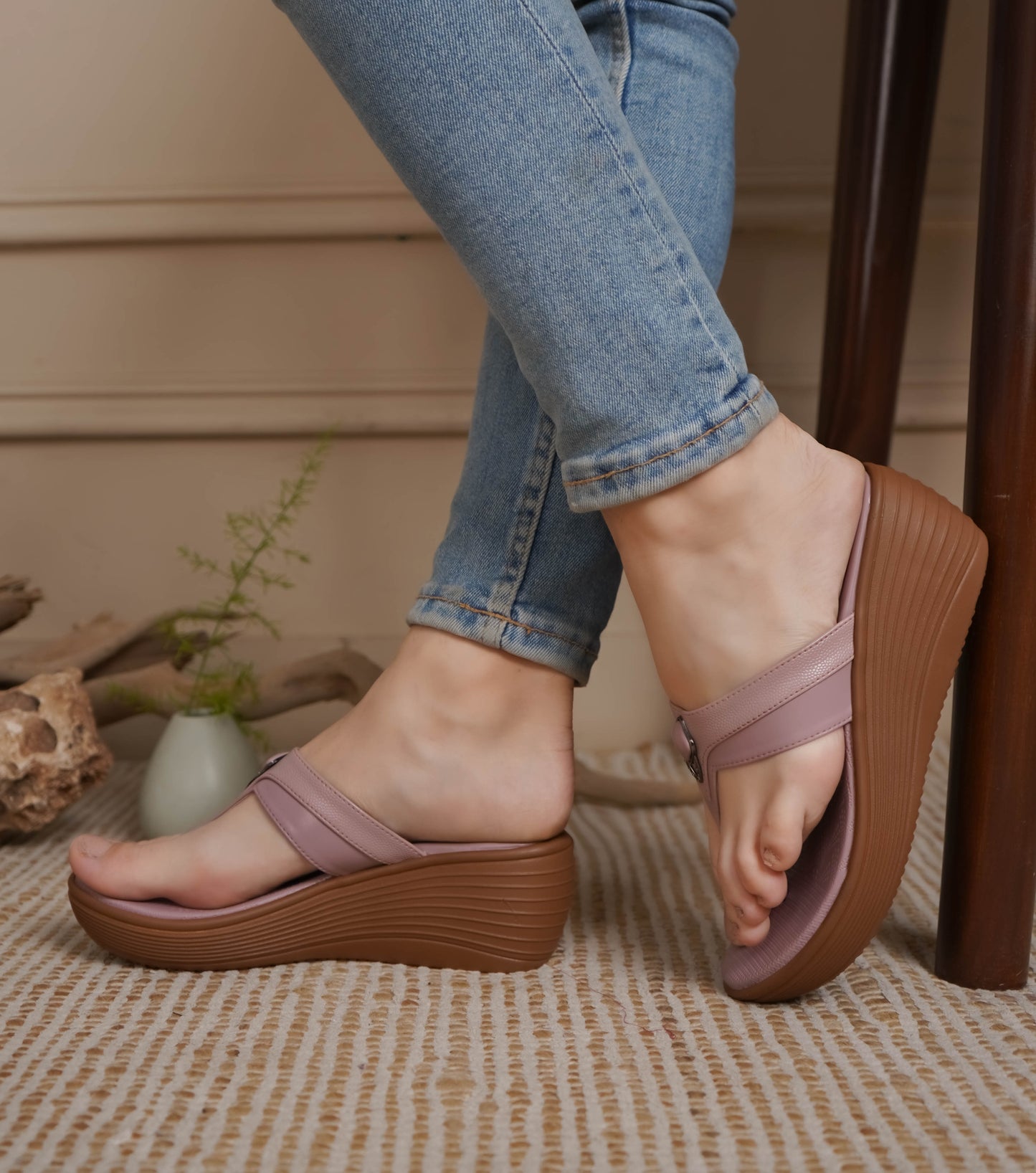 Fashion Open Back Sandal 2.5 inches Wedge Heels