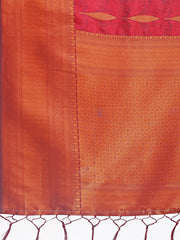 Teal Blue Linen Cotton Saree with Golden Zari Leaf Woven Design & Rich Pallu – Festive Wear | Office Look | Soft Drape