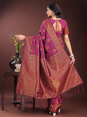 Majestic Royal Blue Banarasi Silk Saree with Golden Zari – Timeless Indian Ethnic Elegance for Weddings & Festive Occasions