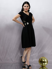 Women Black Fit & Flare Dress