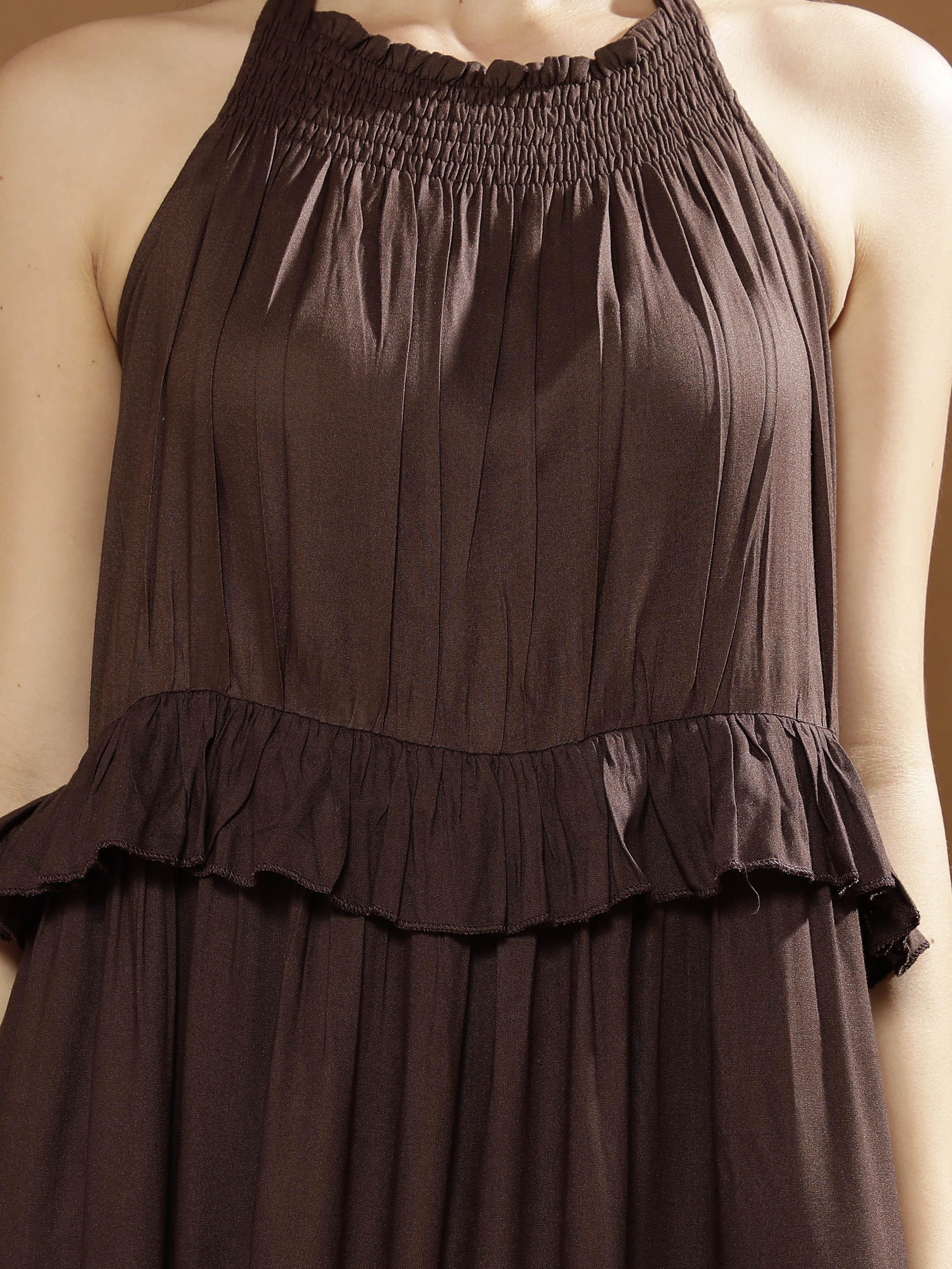 Women Bohemian Halter Neck Maxi Dress