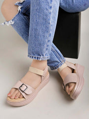 حذاء Shoetopia Slingback ذو الكعب العالي باللون الكريمي للنساء والفتيات
