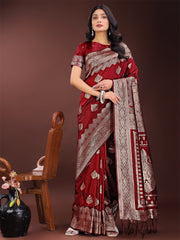 Graceful Royal Blue Banarasi Silk Saree with Silver Zari – Perfect Ethnic Wear for Weddings & Festive Moments