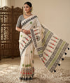 Soft linen saree with shaded style prints.