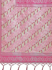 Radiant Sky Blue Silk Saree with Pink & Blue Floral Pattern – Perfect for Weddings & Festive Glamour