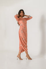 Scarlet Orange Dhoti Jumpsuit
