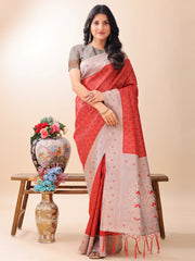 Graceful Blue & Beige Lichi Silk Saree with Elegant Woven Pallu – Timeless Beauty for Every Occasion