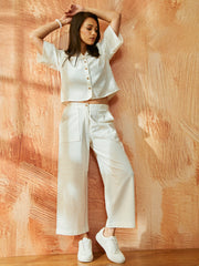 Women's White Co ords Set
