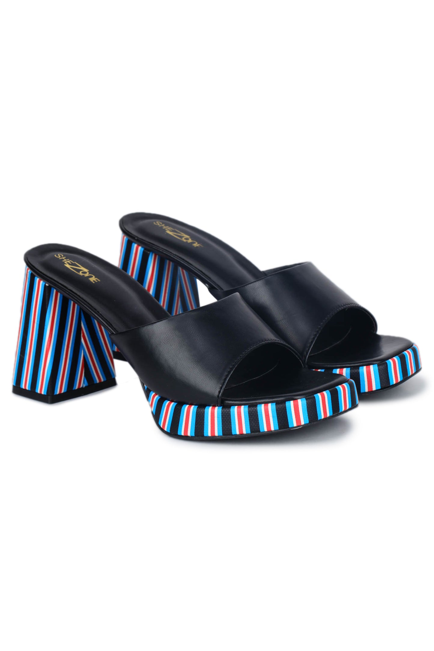 Casual Fashion Mules 4 Inches Block Open Back Round Toe Heels