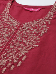 Women Women Digital Printed Embroidered Kurta With Straight Pant And Embroidered Dupatta