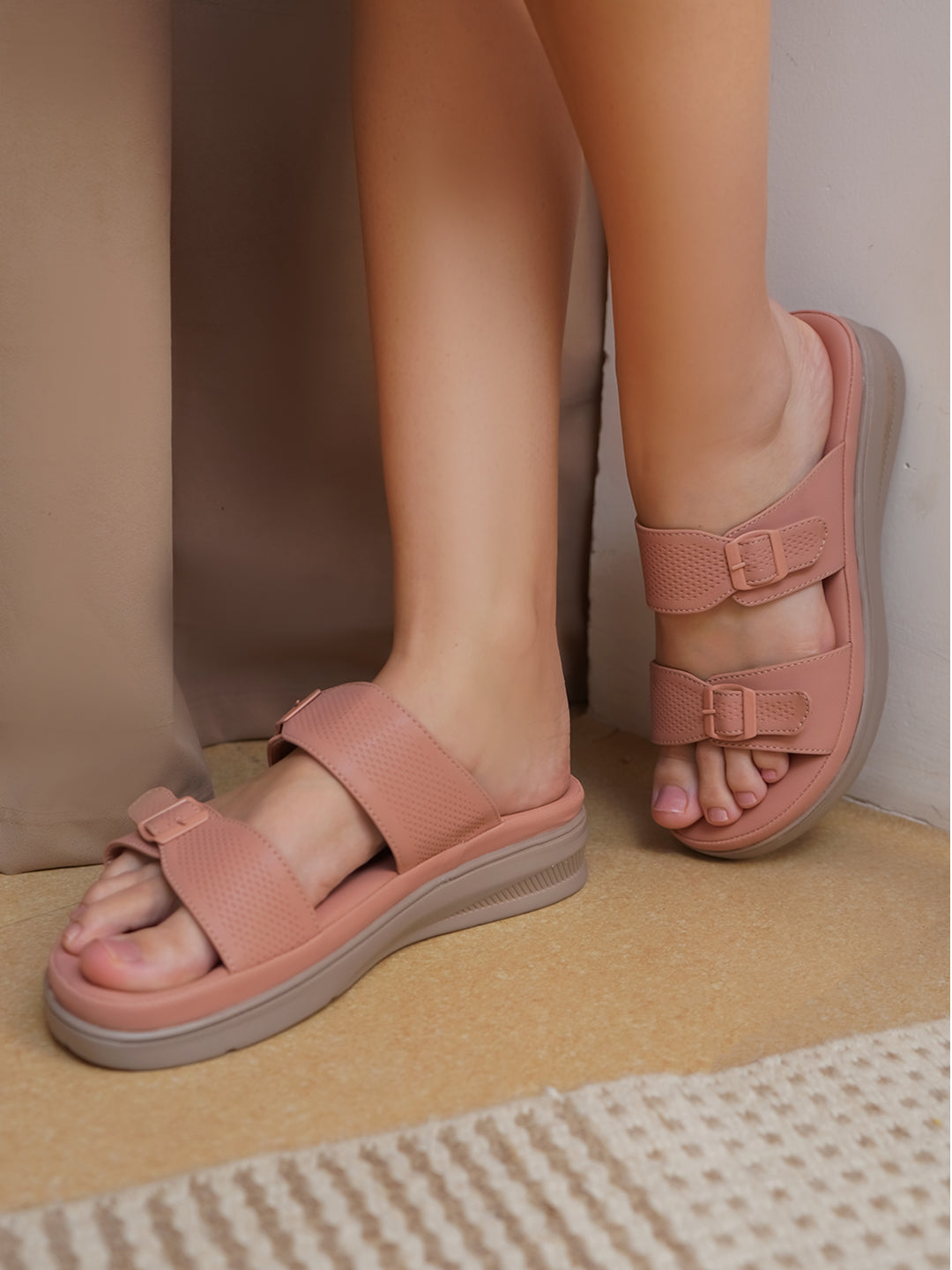 Casual Fashion Sandals Open Back Flatform Heels