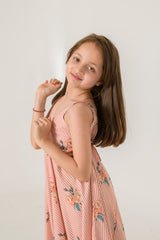 Scarlet Orange Striped Palazzo Jumpsuit Kids