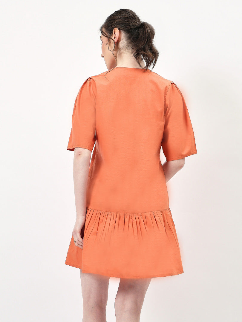 Floral Embroidered Mini Dress-ADR-19727A