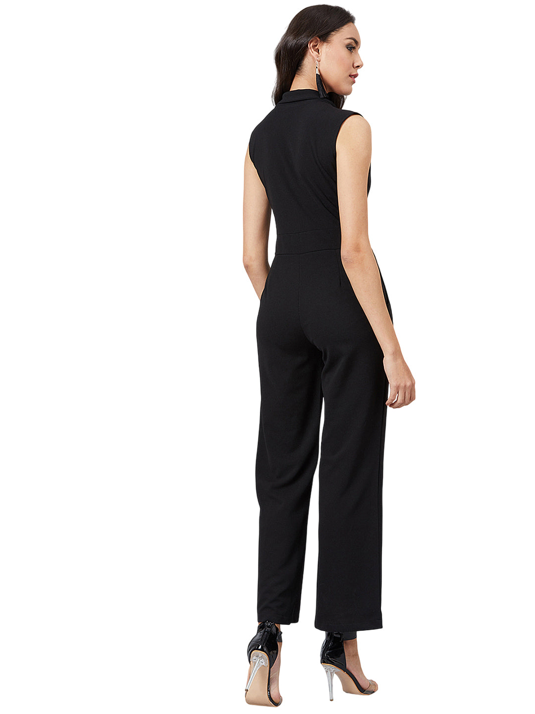 Women Black Solid Basic Jumpsuit