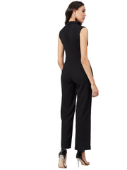 Women Black Solid Basic Jumpsuit