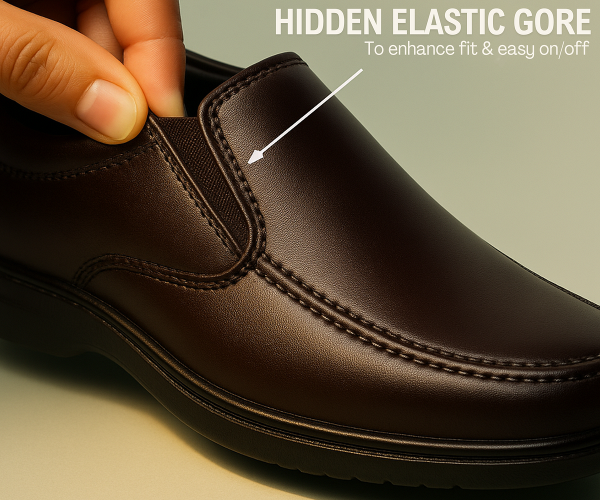 ZOVO Premium Vegan Leather Men's Formal Shoe | Slip On Shoes | Soft Cushioned Insole |Arch Support, Business Casual, Office Wear Shoes