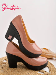 حذاء Shoetopia بلون الخوخ الصلب للنساء والفتيات