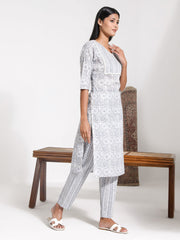 Shvaas By Vastramay - Women's Grey Kurta Set