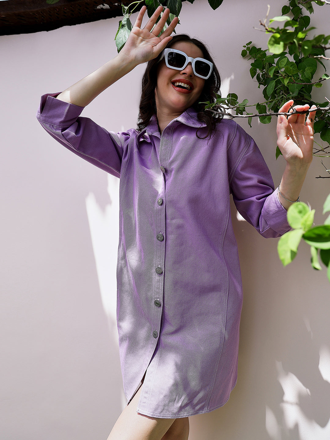 Denim Shirt Collar Shirt Casual Dress