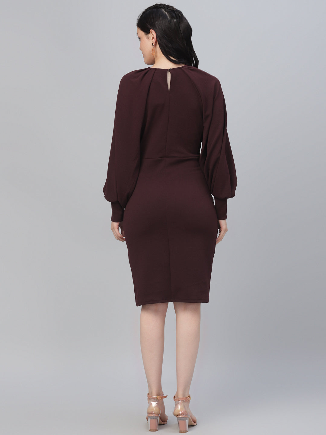 Burgundy Sheath Dress