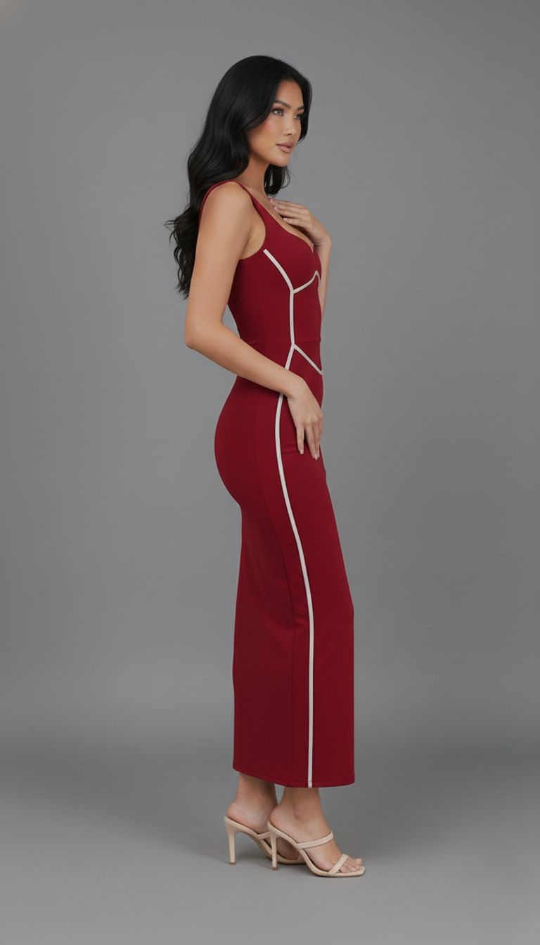 Maroon Bodycon Dress-ADR-19816