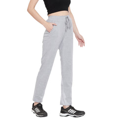 Women's Dark Grey Cotton Track Pants