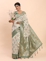 Premium Linen Cotton Saree with Pallu & Contrast Blouse Piece