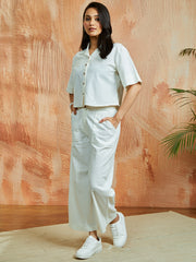Women's White Co ords Set