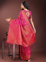 Majestic Royal Blue Banarasi Silk Saree with Golden Zari – Timeless Indian Ethnic Elegance for Weddings & Festive Occasions
