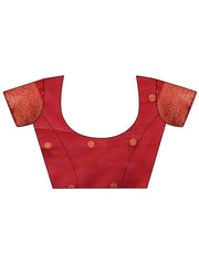 Majestic Red & Grey Silk Saree with Rich Woven Pallu – A Regal Touch for Special Moments