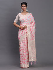 Premium Linen Cotton Saree with Pallu & Contrast Blouse Piece