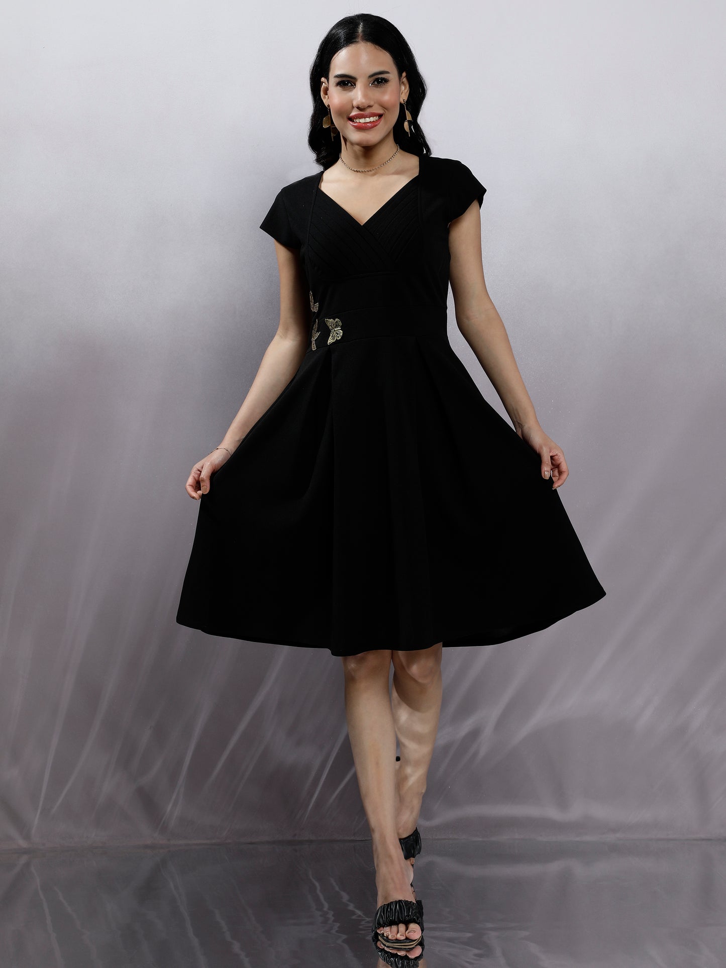 Women Black Fit & Flare Dress