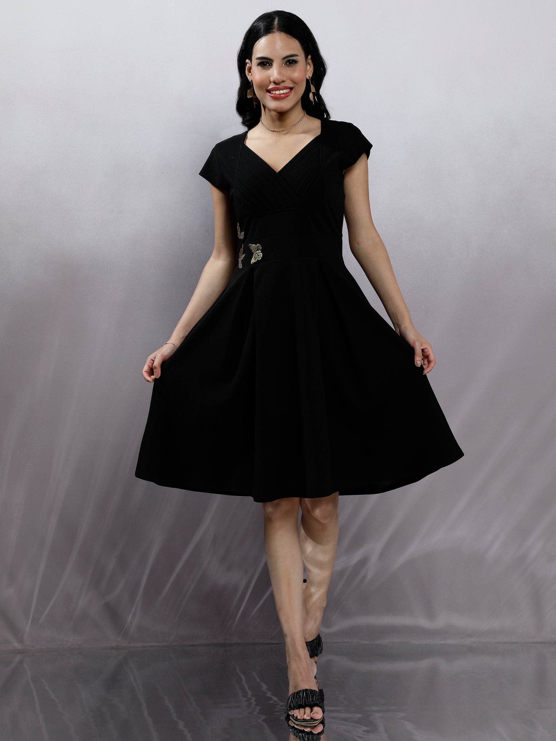 Women Black Fit & Flare Dress