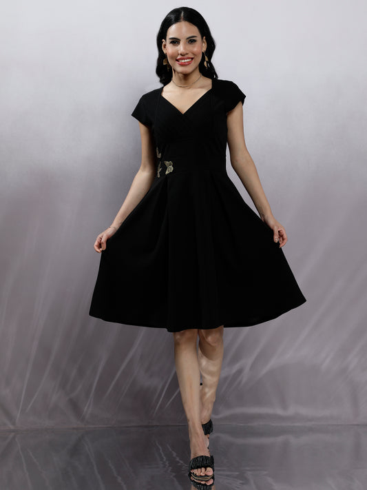 Women Black Fit & Flare Dress
