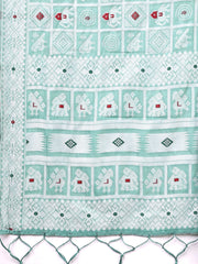 Threads of Tradition: Beige Linen Cotton Saree Woven with Stories of Grace & Heritage