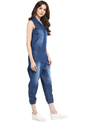 Women's Denim Monkey Wash Jumpsuit