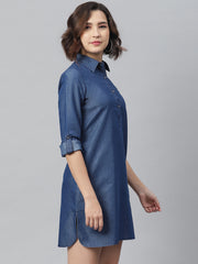 Women's Ice Blue Denim Shirt dress
