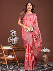 Radiant Linen Cotton Patola Saree - Where Tradition Dances with Elegance